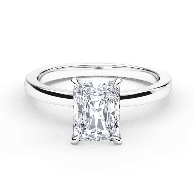 <span style="color:purple">SPECIAL!</span> 1.03ct G SI 14K White Gold Radiant Cut Diamond Solitaire Ring Band Size 6.5