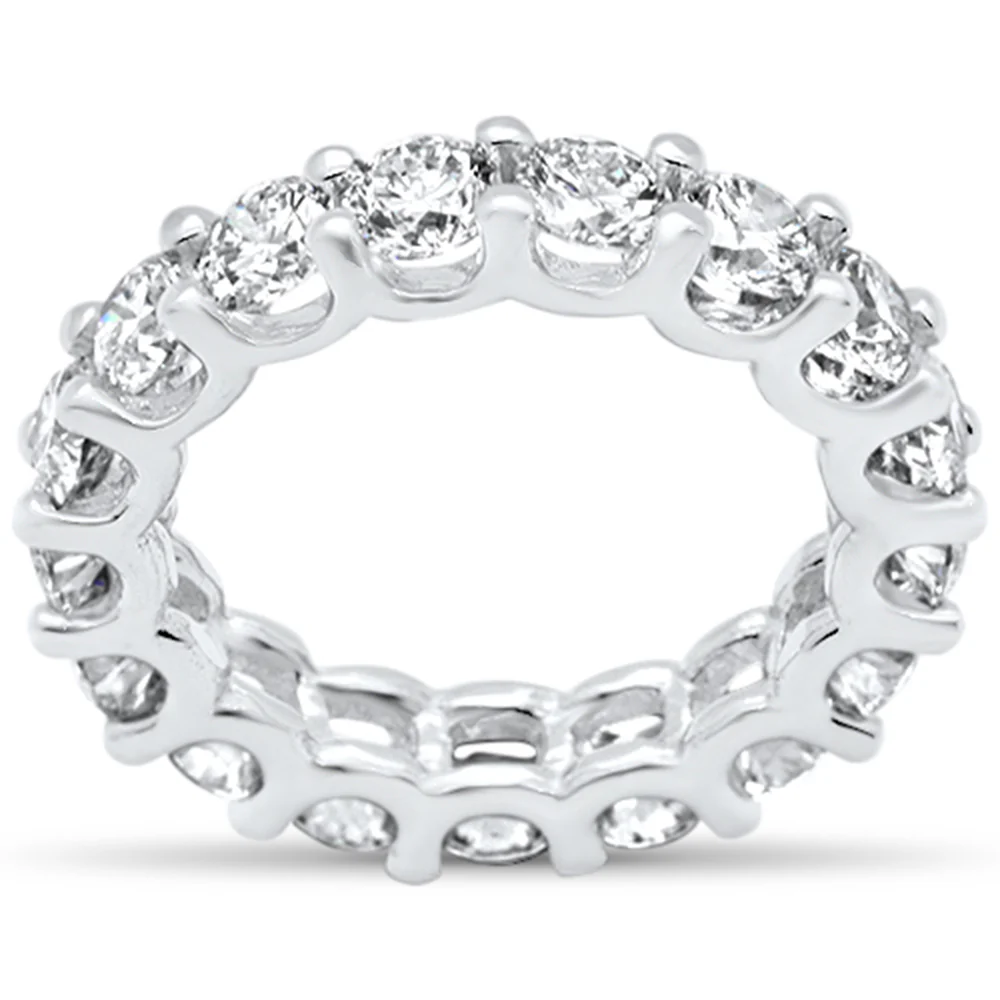 <span style="color:purple">SPECIAL!</span>5.12ct G SI 14K White Gold Diamond Eternity Ring Size 6.5