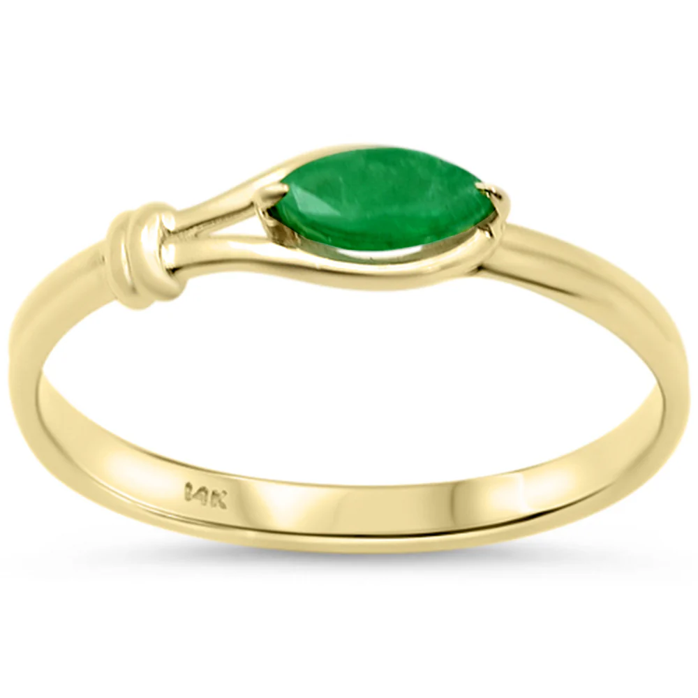 <span style="color:purple">SPECIAL!</span> .27ct G SI 14K Yellow Gold Emerald Gemstone Ring Size 6.5