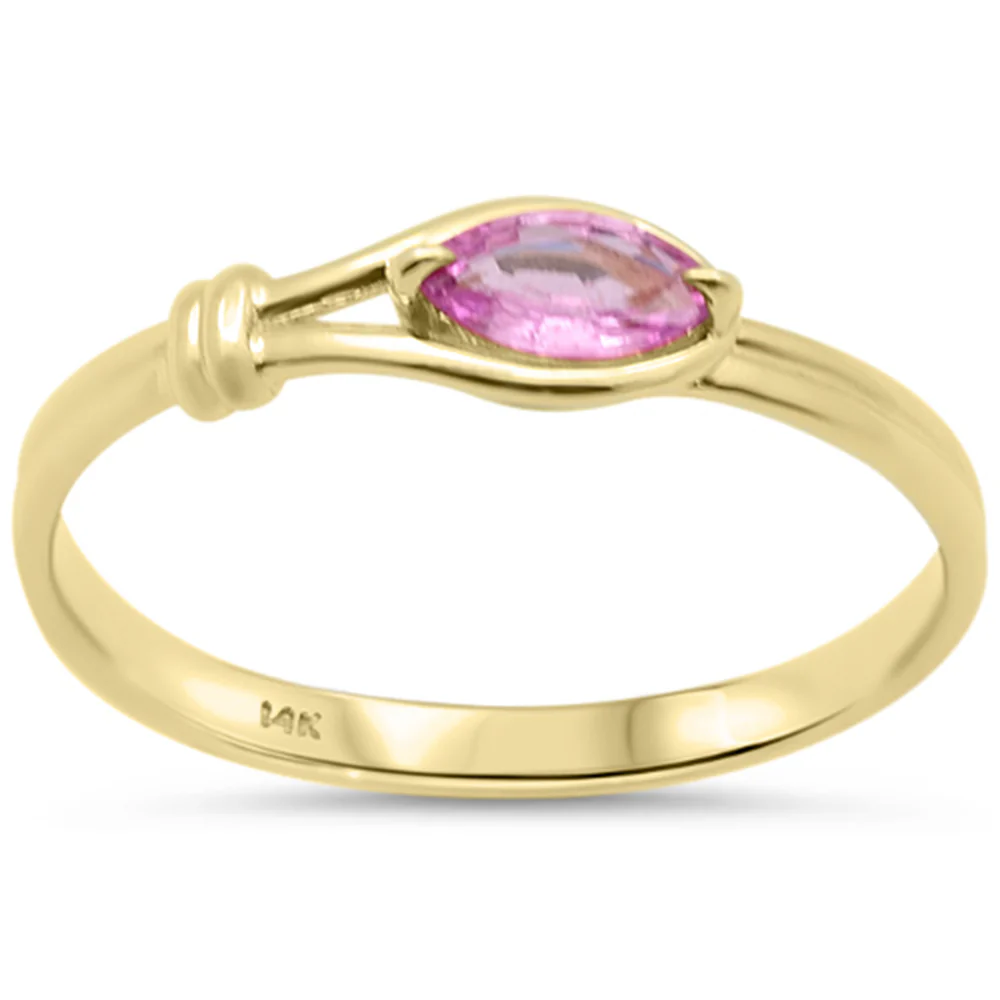 <span style="color:purple">SPECIAL!</span> .31ct G SI 14K Yellow Gold Pink Sapphire Gemstone Ring Size 6.5