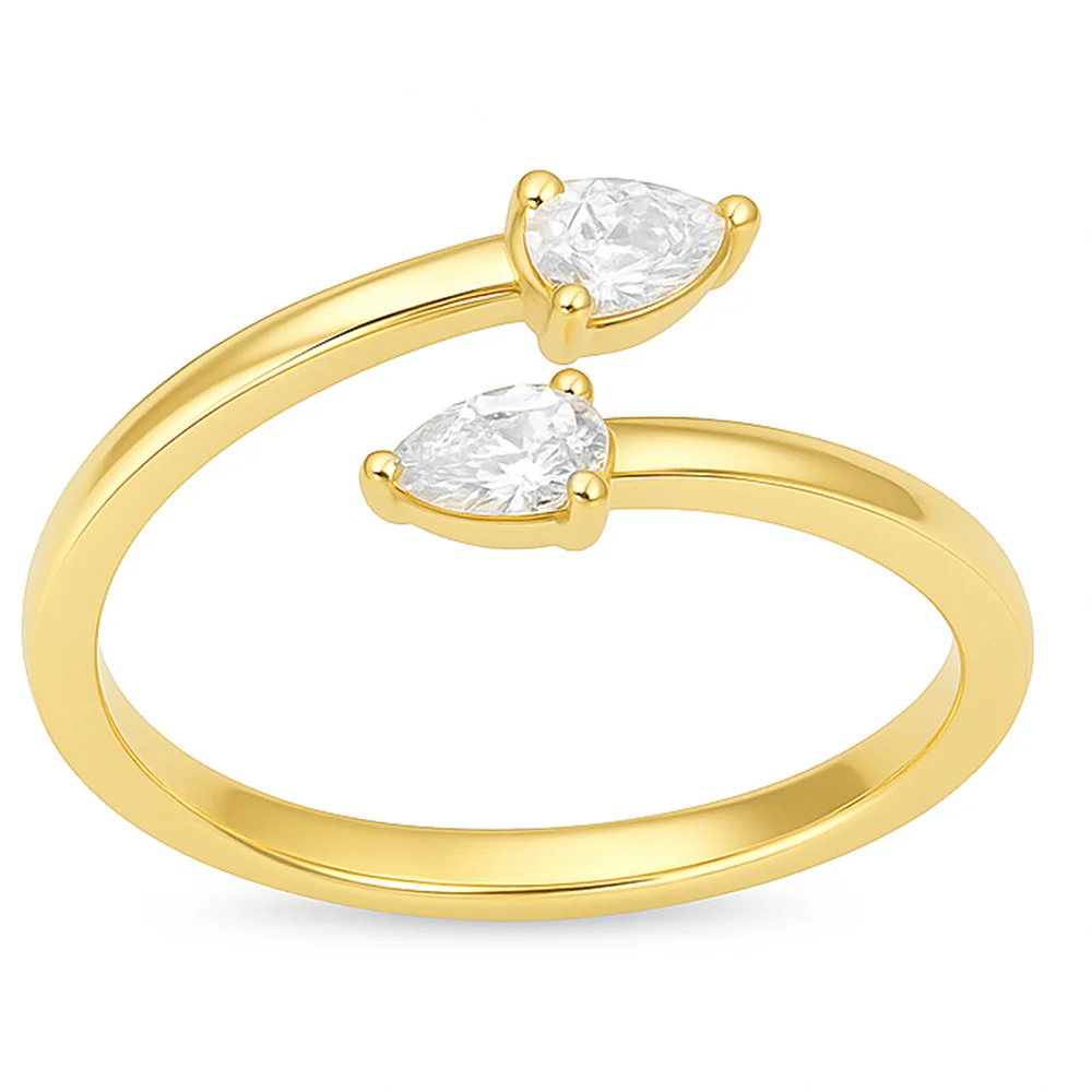 <span style="color:purple">SPECIAL!</span> .28ct G SI 14kt Yellow Gold Pear Diamond Wrap Around Ring Size 6.5