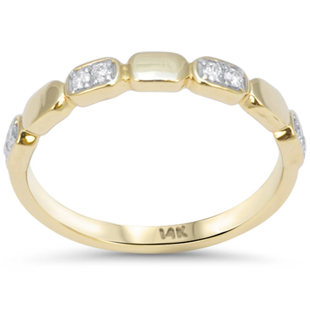 <span style="color:purple">SPECIAL!</span> .10ct G SI 14kt Yellow Gold Round Diamond Ladies Band Ring Size 6.5