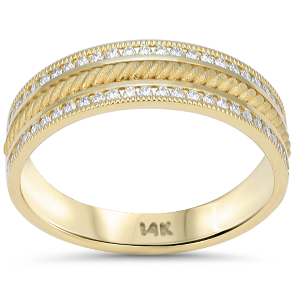 <span style="color:purple">SPECIAL!</span> .35ct G SI 14kt Yellow Gold Men's Diamond Wedding Band Ring Size 10