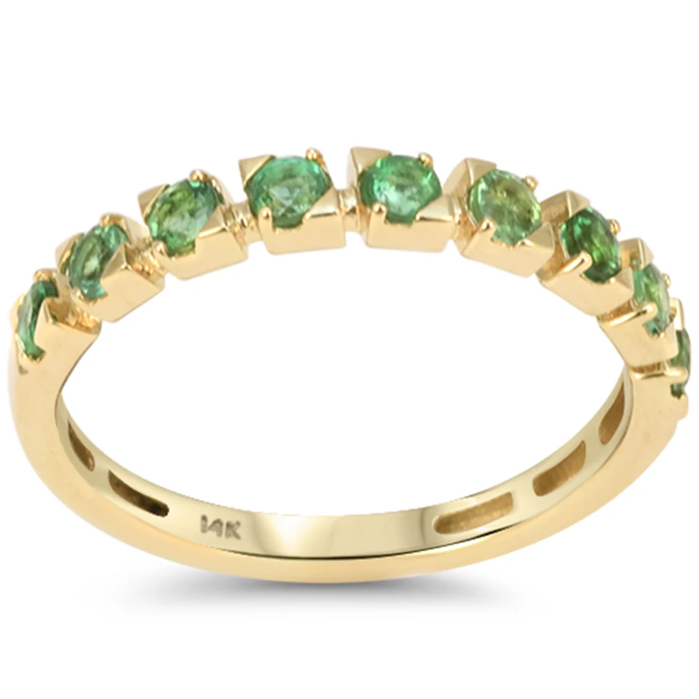 <span style="color:purple">SPECIAL!</span> .49ct G SI 14kt Yellow Gold Emerald Gemstone Band Ring Size 6.5