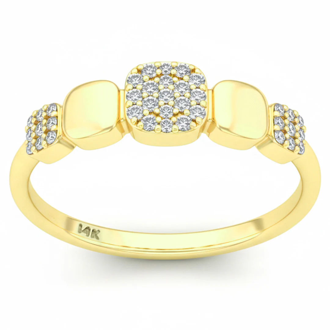 <span style="color:purple">SPECIAL!</span> .16ct G SI 14kt Yellow Gold Round Diamond Band Ring Size 6.5
