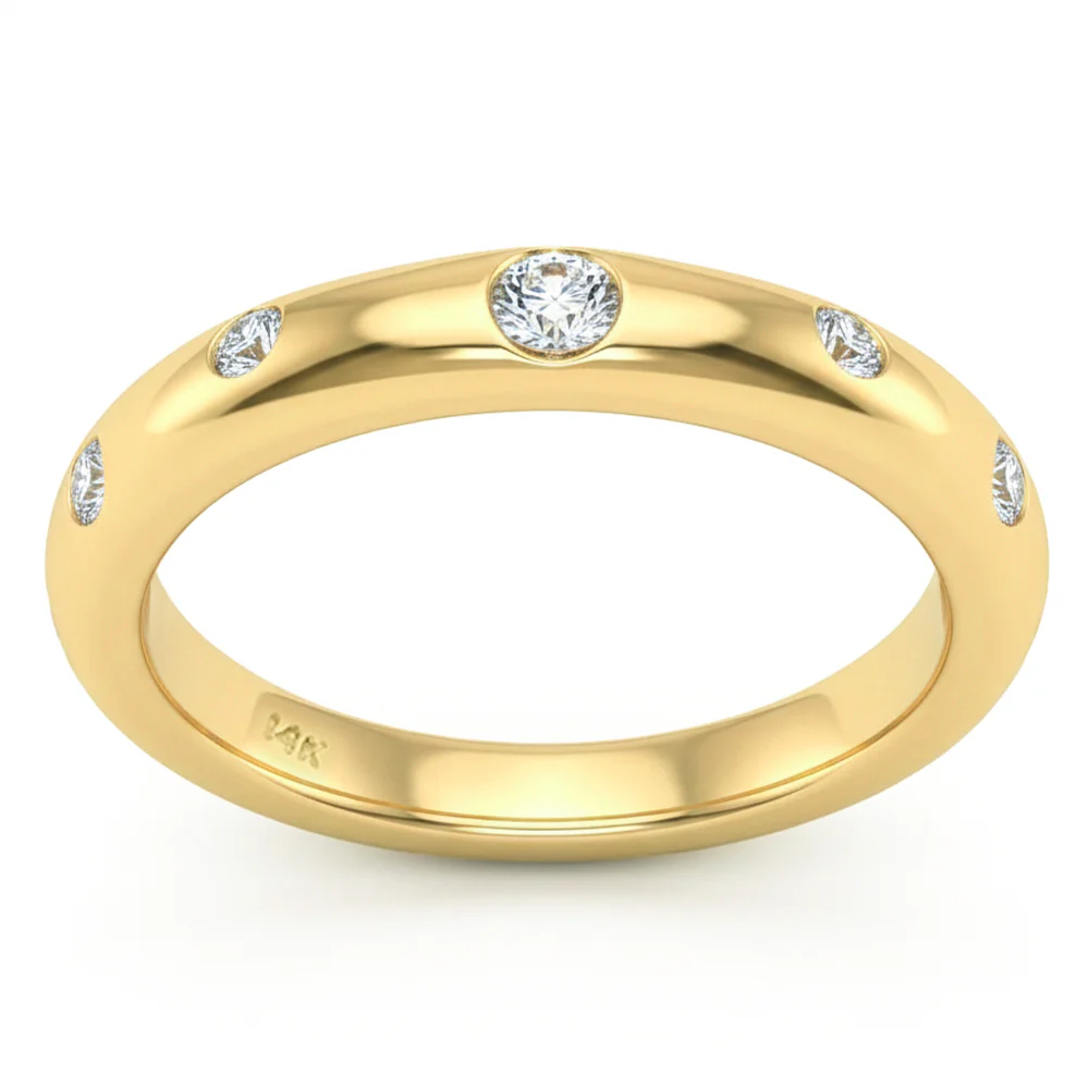 <span style="color:purple">SPECIAL!</span> .31ct G SI 14kt Yellow Gold Diamond Band Ring Size 6.5