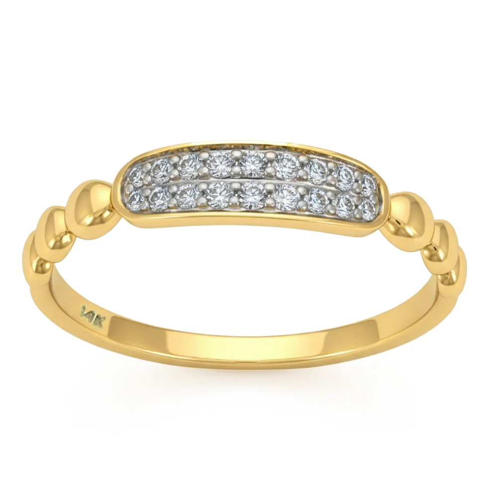 <span style="color:purple">SPECIAL!</span> .14ct G SI 14kt Yellow Gold Round Diamond Modern Band Ring Size 6.5