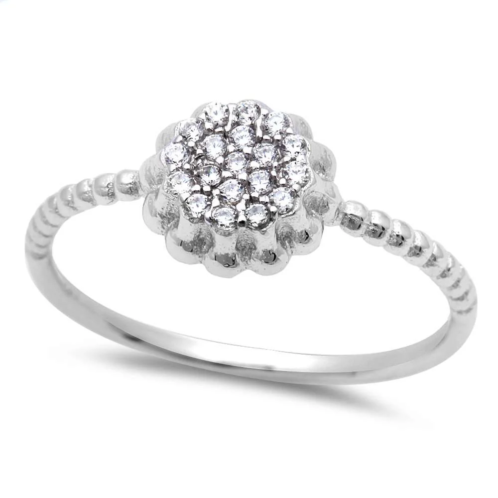 <span>CLOSEOUT!</span>New Gift Micro Pave Cz .925 Sterling Silver Ring