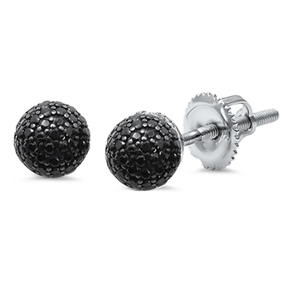 6MM Round Fireball Sphere .925 Sterling Silver Stud Earrings Colors Available! - Image 5