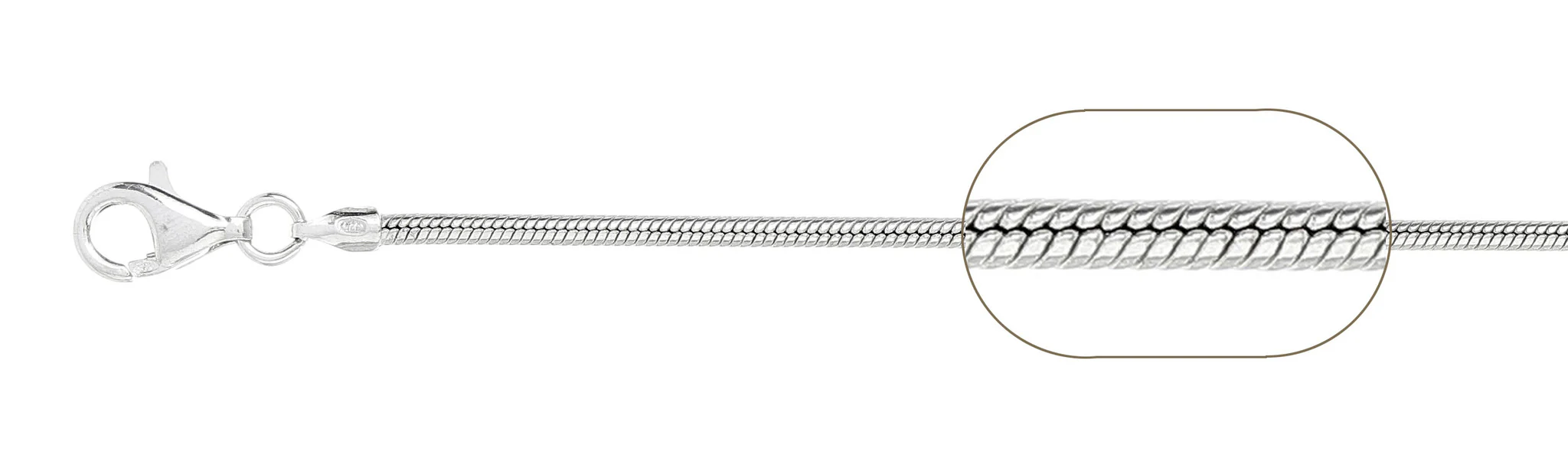 050-1.9MM Snake Chain .925 Solid Sterling Silver Sizes 7-30" NEW