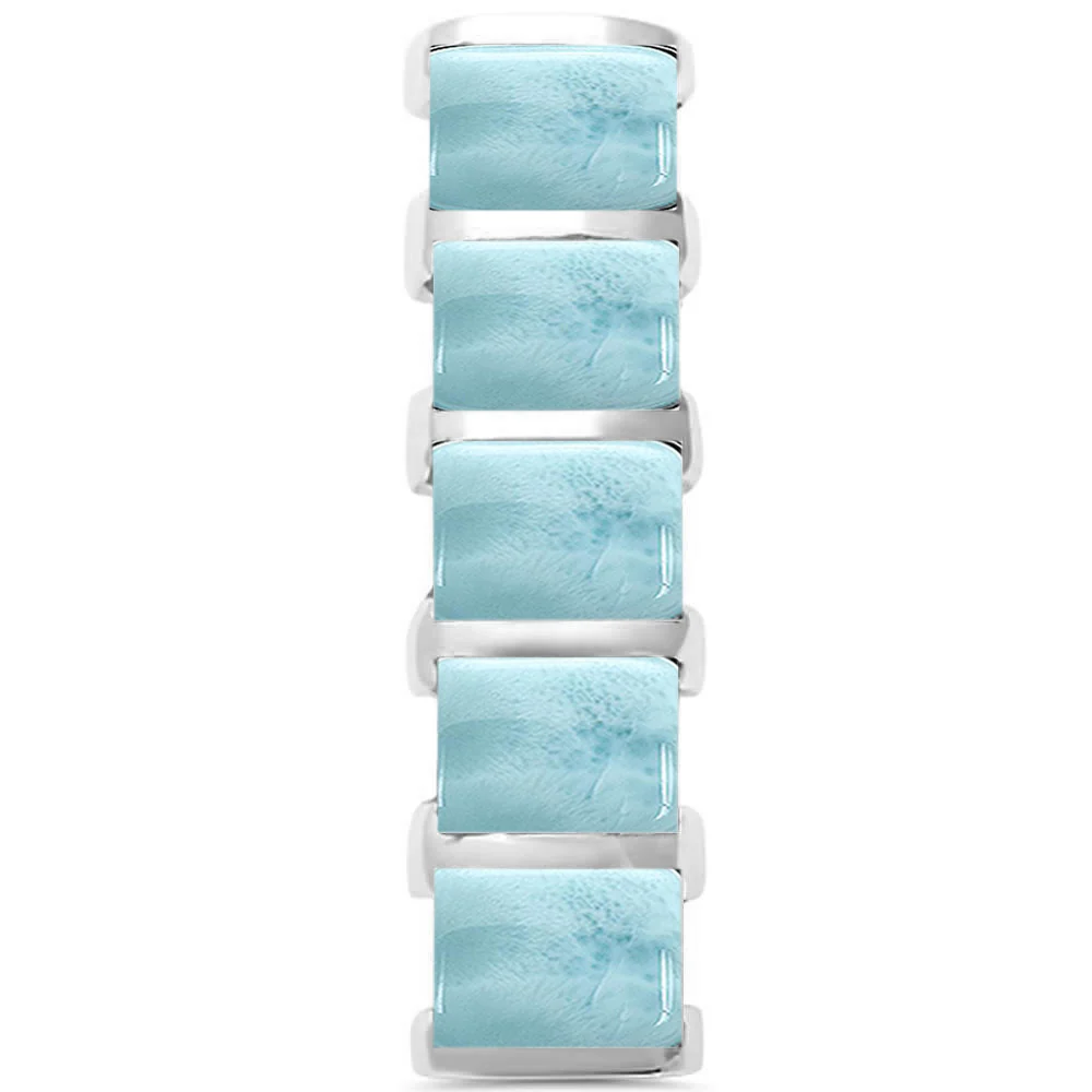 Simple Natural Larimar .925 Sterling Silver Pendant