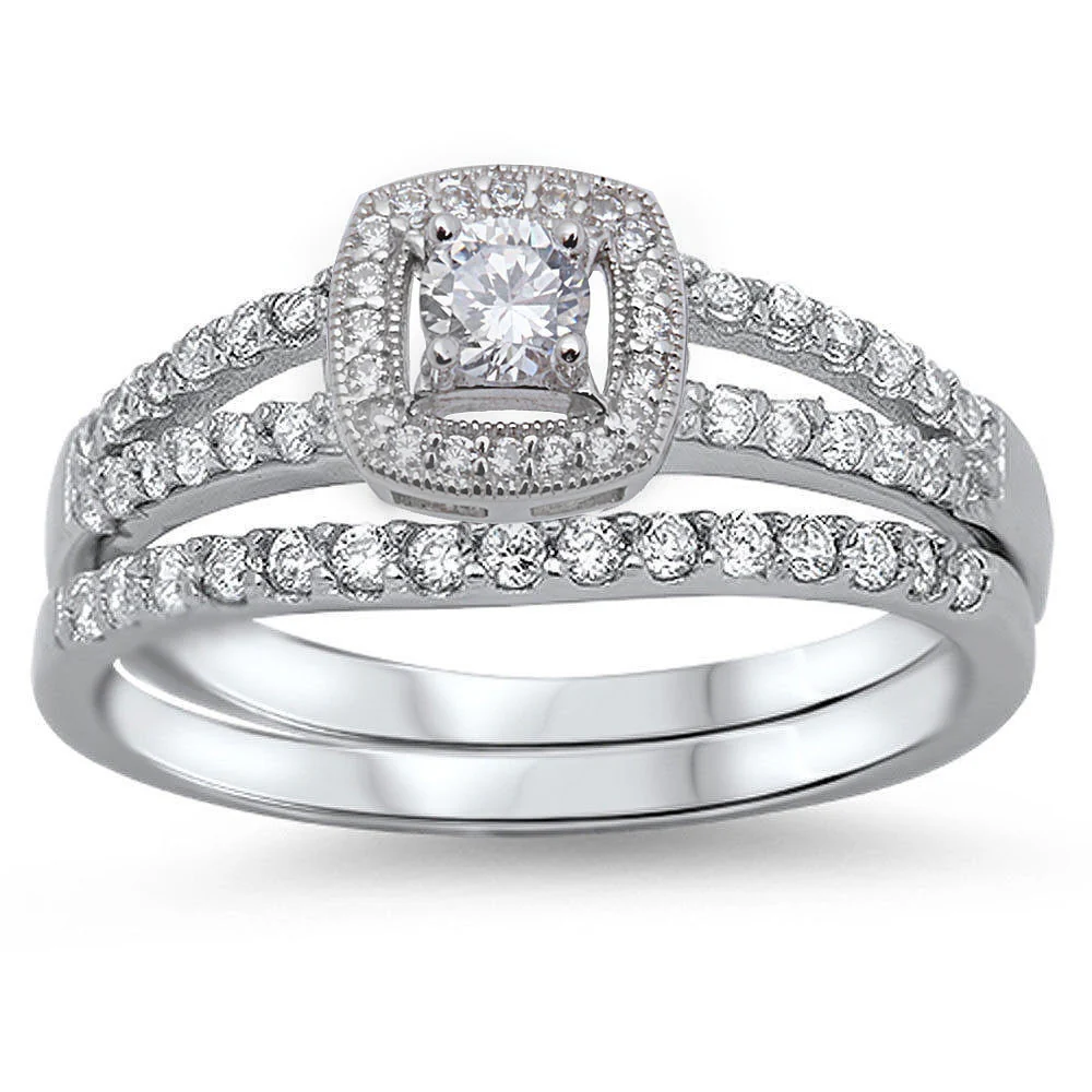 <span>CLOSEOUT!</span>.75CT Round Solitaire Cz Set .925 Sterling Silver Ring