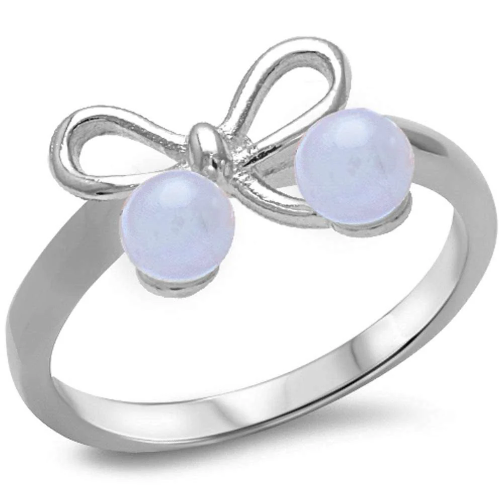 <span>CLOSEOUT!</span>LabWhite Pearl Ribbon .925 Sterling Silver Ring