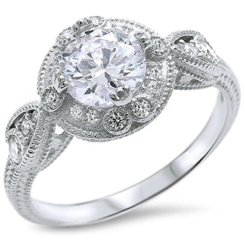 <span>CLOSEOUT! </span> Round Solitaire Cubic Zirconia Engagement Ring - Image 2