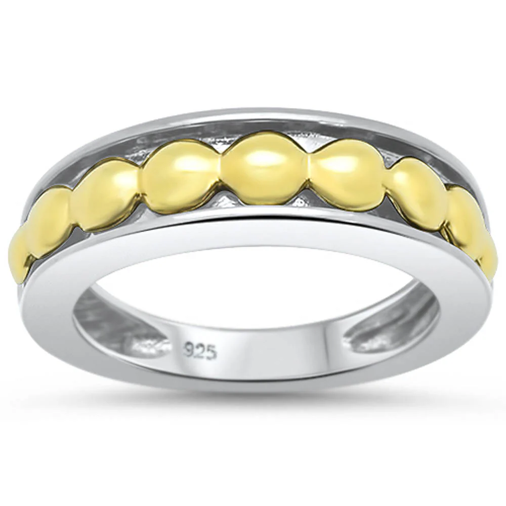 <span>CLOSEOUT!</span> Black Plated Nugget Band .925 Sterling Silver Ring