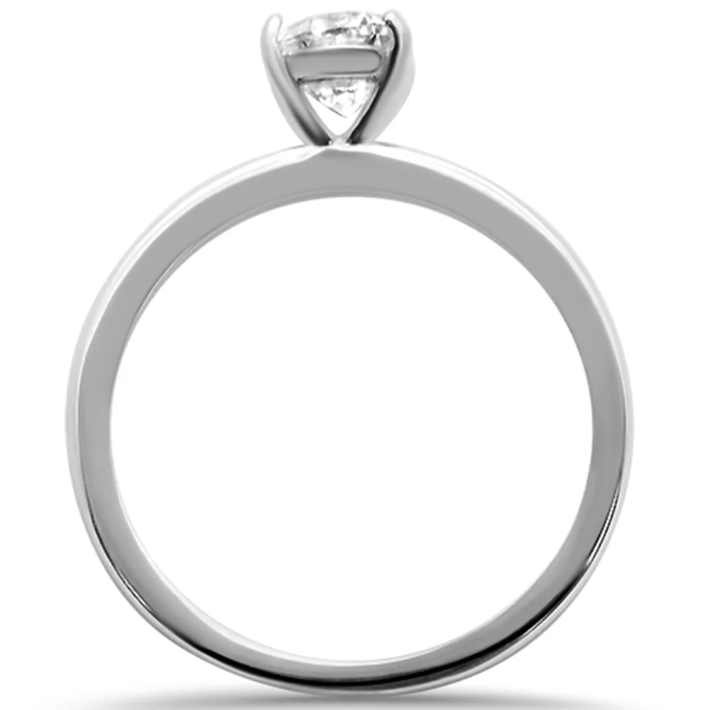 <span>CLOSEOUT! </span>1.50ct 8x6mm Oval Cubic Zirconia .925 Sterling Silver Solitaire Engagement Ring - Image 3
