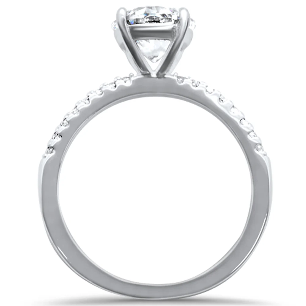 2.00ct 8mm Round Cubic Zirconia .925 Sterling Silver Solitaire Engagement RingSizes 4-10 - Image 3