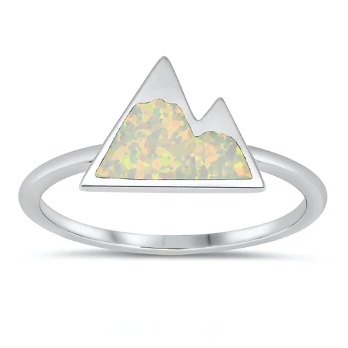 <span>CLOSEOUT!</span>White Opal Mountain .925 Sterling Silver Ring